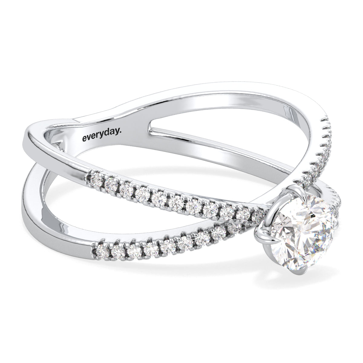 DAISY ROUND CUT LAB GROWN DIAMOND SOLITAIRE INFINTY STACKABLE RING, GOLD