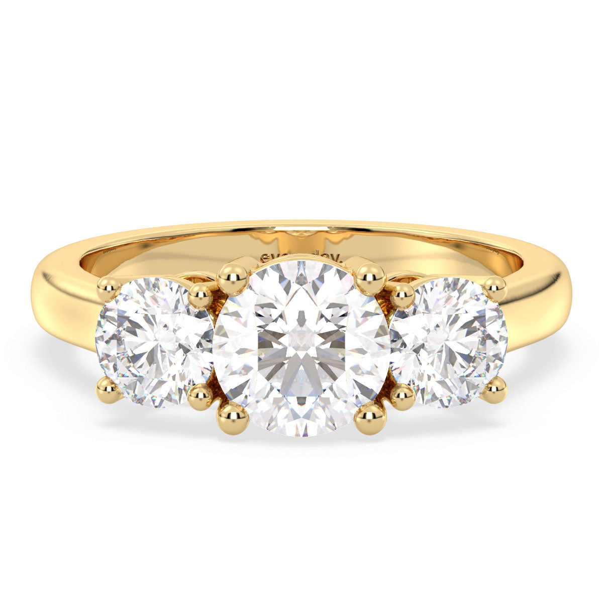 SOPHIA LAB GROWN DIAMOND CLASSIC THREE STONE ENGAGEMENT RING, GOLD