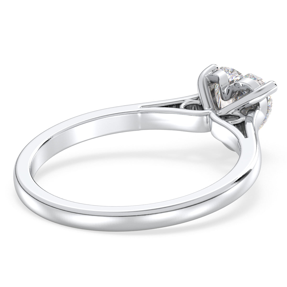 CLEMENCE FANCY HEART CUT LAB GROWN DIAMOND SOLITAIRE RING, GOLD