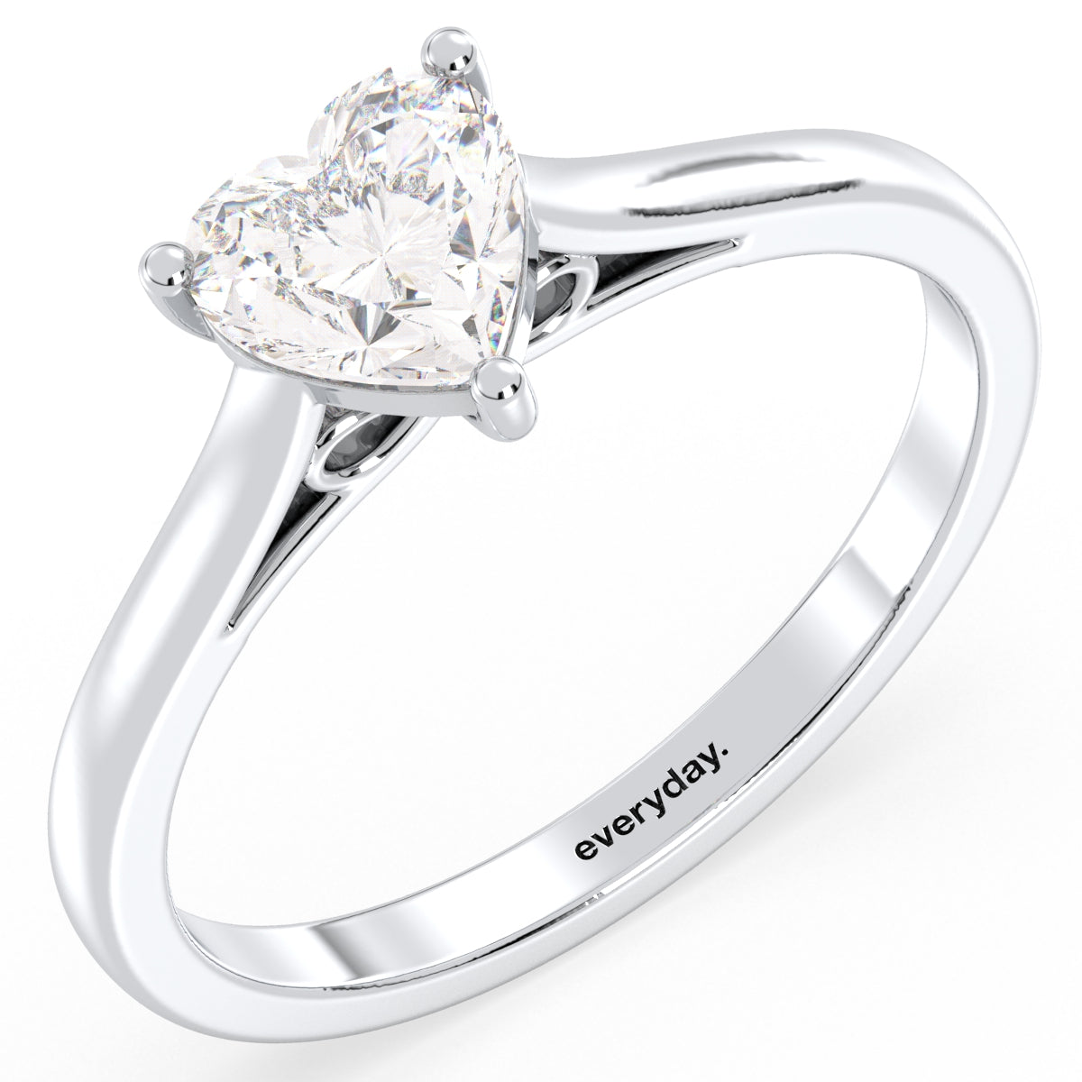 CLEMENCE FANCY HEART CUT LAB GROWN DIAMOND SOLITAIRE RING, GOLD