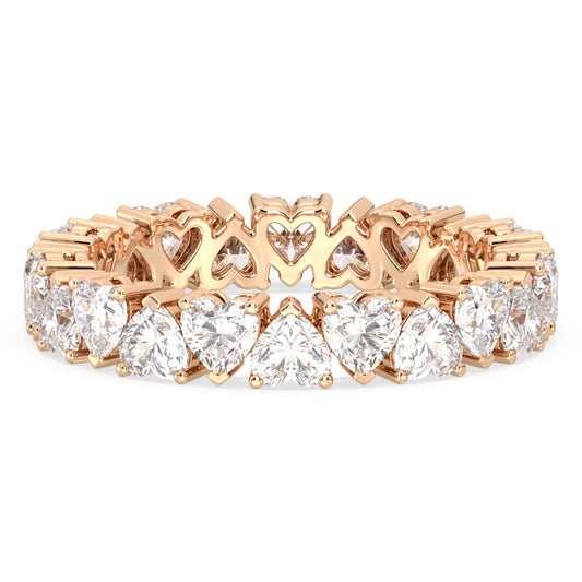 CLEMENCE VALENTINE LOVE HEART CUT LAB GROWN DIAMOND ETERNITY RING, GOLD