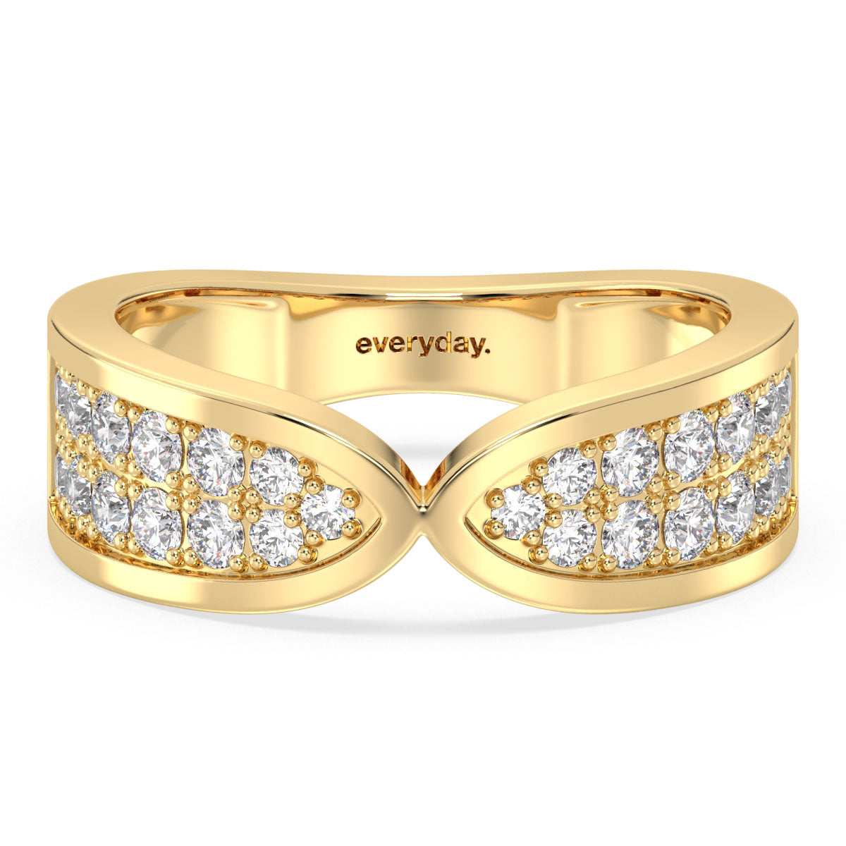 CLARETTE ROUND LAB GROWN DIAMOND STUDDED RING, GOLD