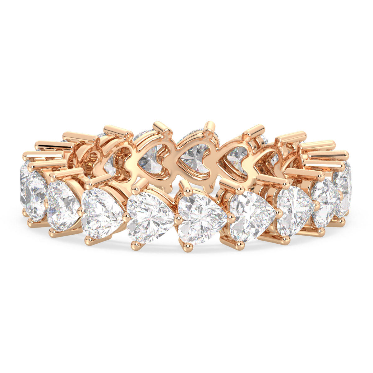 CLEMENCE VALENTINE LOVE HEART CUT LAB GROWN DIAMOND ETERNITY RING, GOLD