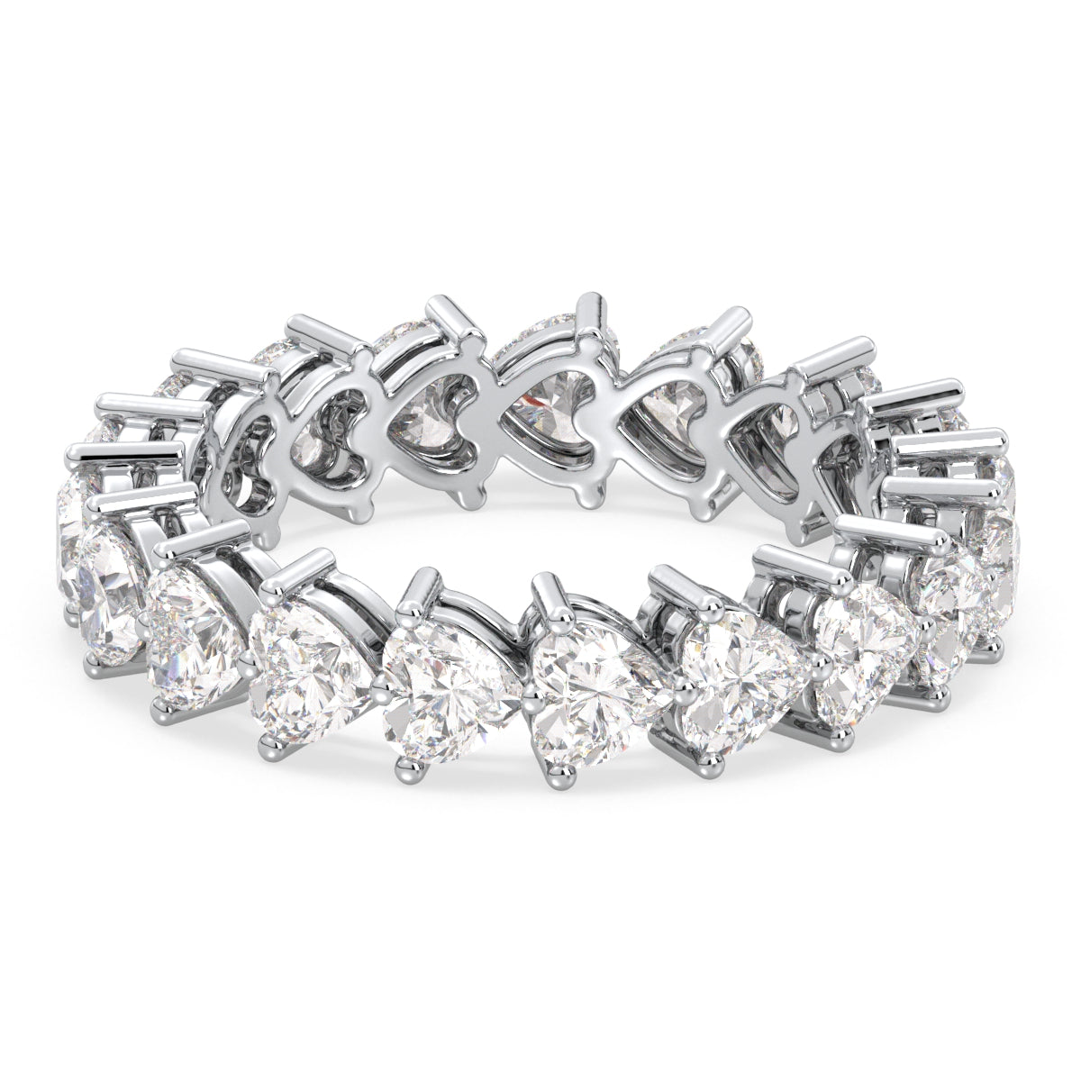 CLEMENCE VALENTINE LOVE HEART CUT LAB GROWN DIAMOND ETERNITY RING, GOLD