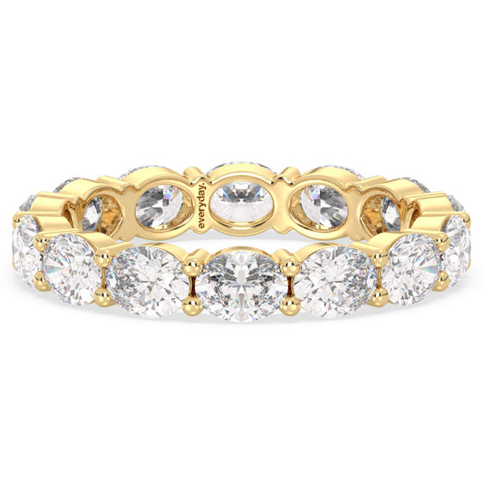 IRENE OVAL CUT LAB GROWN DIAMOND ETERNITY STACKABLE WEDDING RING, GOLD