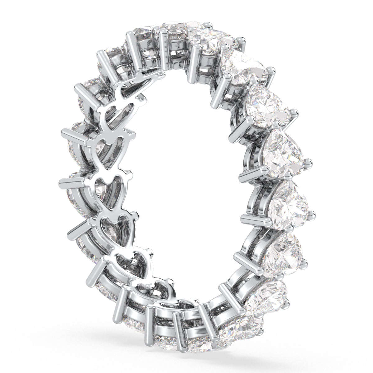 CLEMENCE VALENTINE LOVE HEART CUT LAB GROWN DIAMOND ETERNITY RING, GOLD