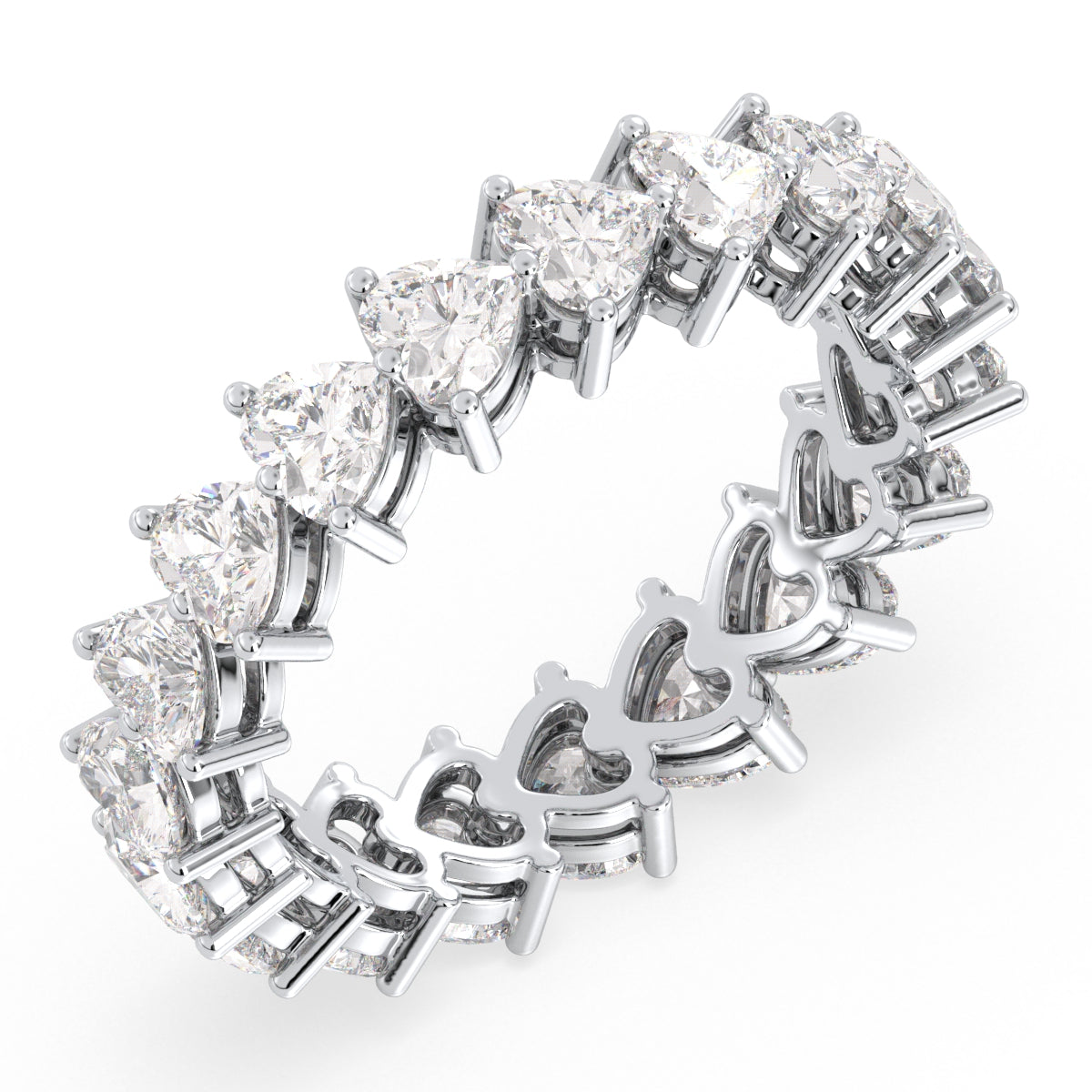 CLEMENCE VALENTINE LOVE HEART CUT LAB GROWN DIAMOND ETERNITY RING, GOLD