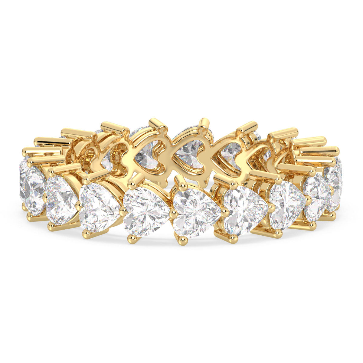 CLEMENCE VALENTINE LOVE HEART CUT LAB GROWN DIAMOND ETERNITY RING, GOLD