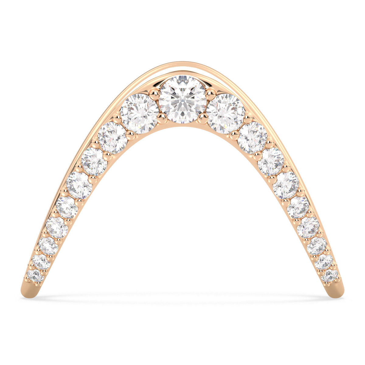 CLARETTE LAB GROWN DIAMOND MINIMAL CHEVRON ARC RING, GOLD