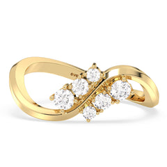 SOPHIA CURVED SHANK STACKABLE WEDDING RING WITH ROUND LAB GROWN DIAMONDS, GOLD