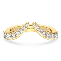 CLARETTE LAB GROWN DIAMOND OPEN TOP CHEVRON RING, GOLD