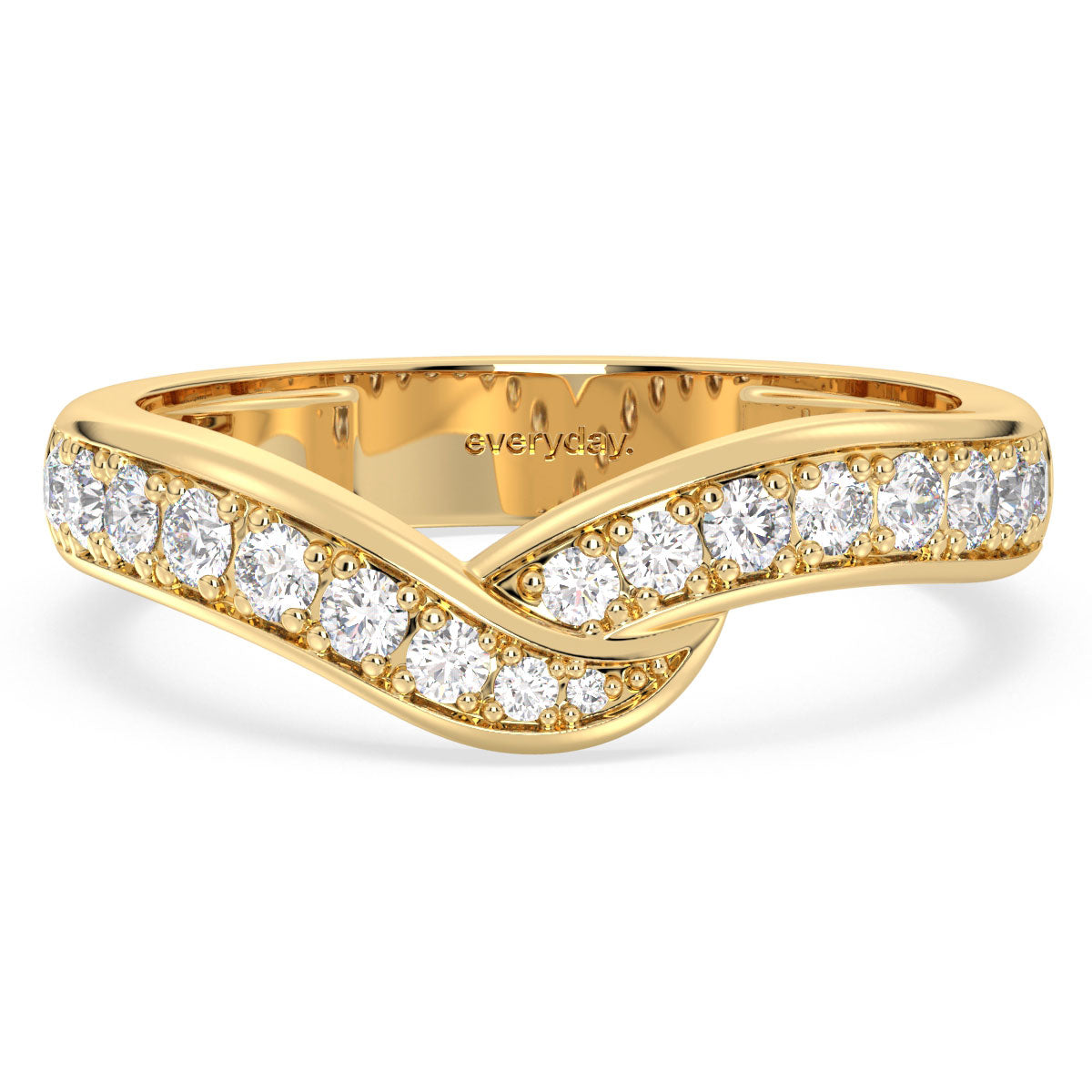 SOPHIA ROUND LAB GROWN DIAMOND WEDDING STACKABLE RING WITH AN INTERTWINED BAND, GOLD