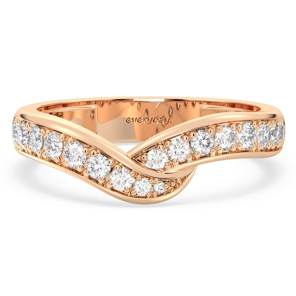 SOPHIA ROUND LAB GROWN DIAMOND WEDDING STACKABLE RING WITH AN INTERTWINED BAND, GOLD