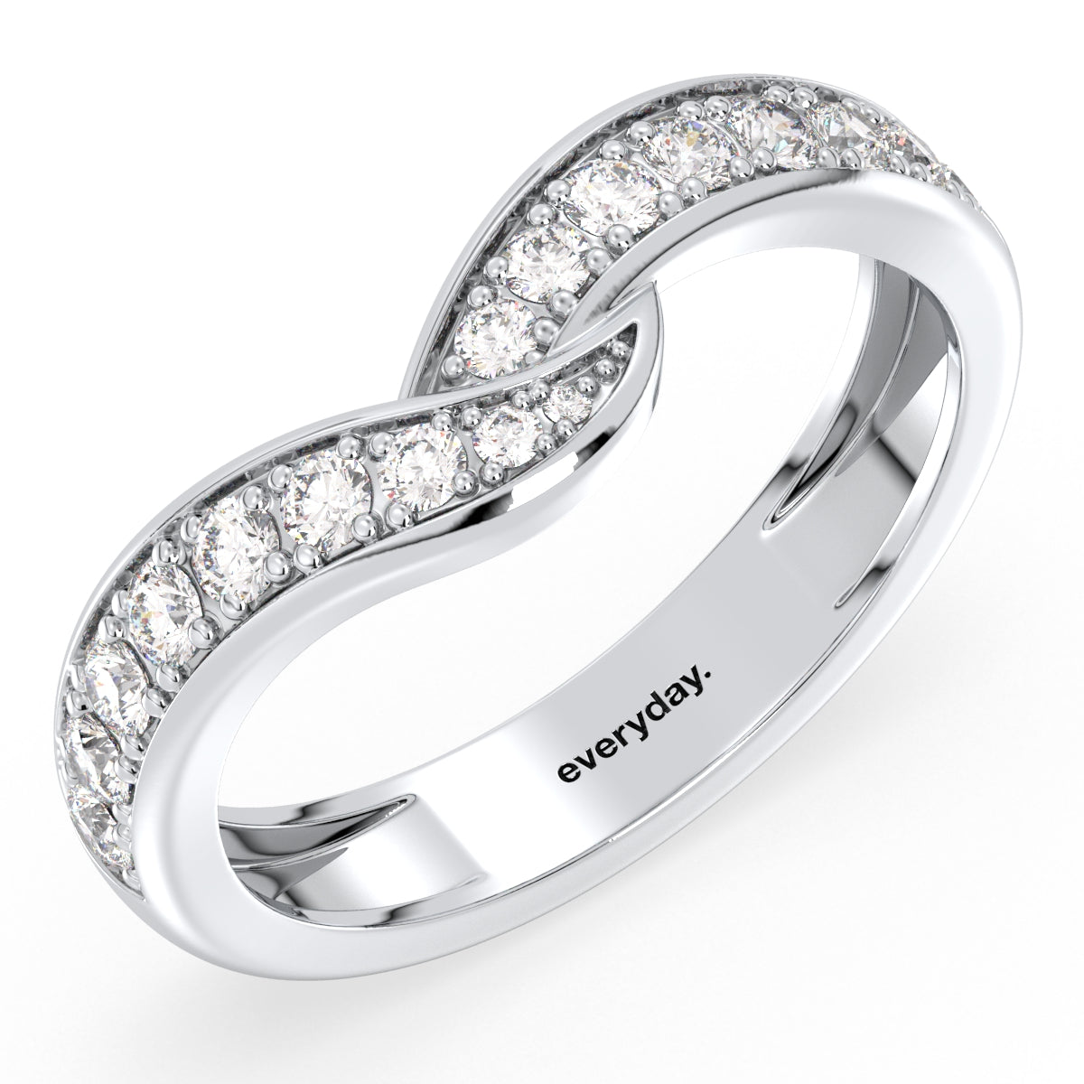 SOPHIA ROUND LAB GROWN DIAMOND WEDDING STACKABLE RING WITH AN INTERTWINED BAND, GOLD