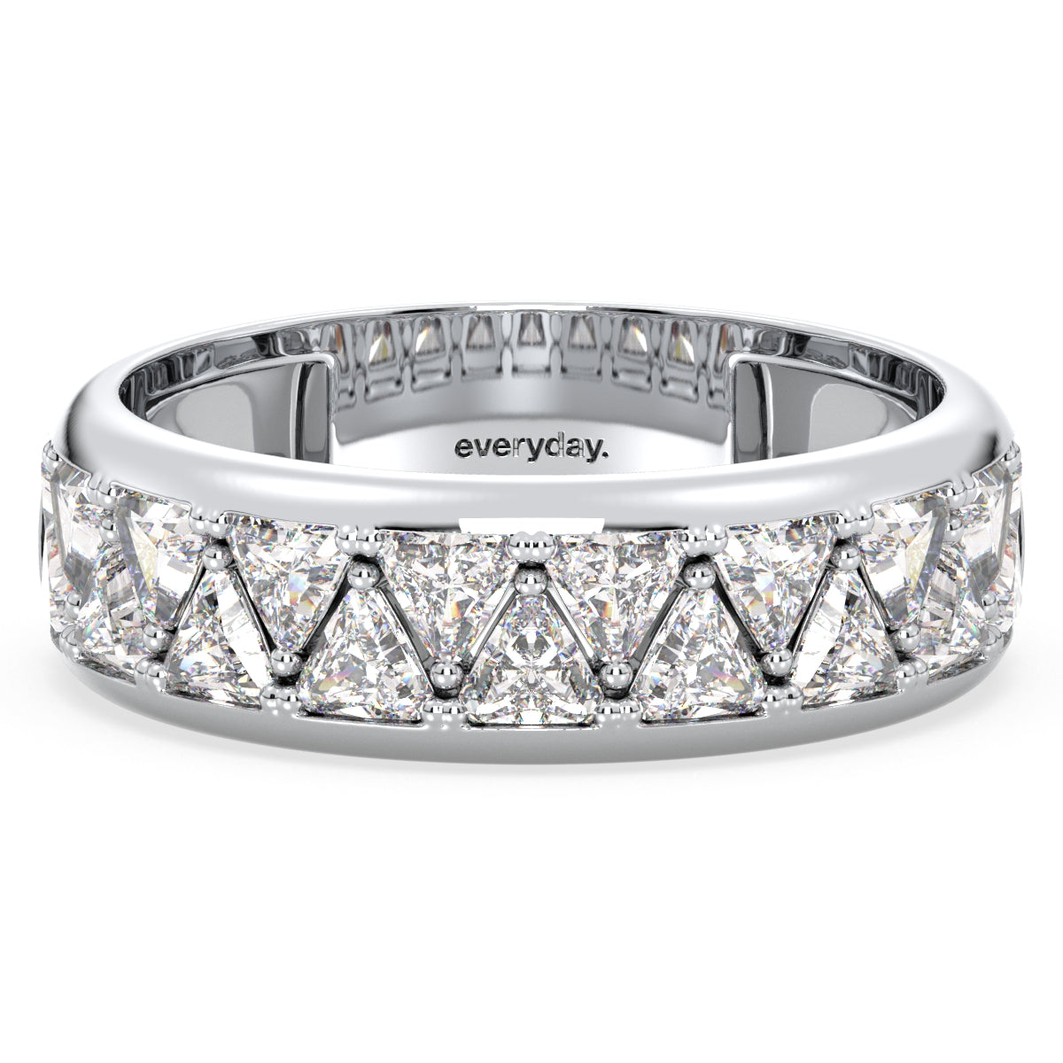 IRIS TRILLION CUT LAB GROWN DIAMOND HALF ETERNITY STACKABLE WEDDING RING, GOLD