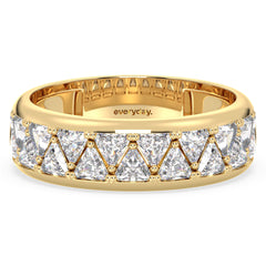 IRIS TRILLION CUT LAB GROWN DIAMOND HALF ETERNITY STACKABLE WEDDING RING, GOLD