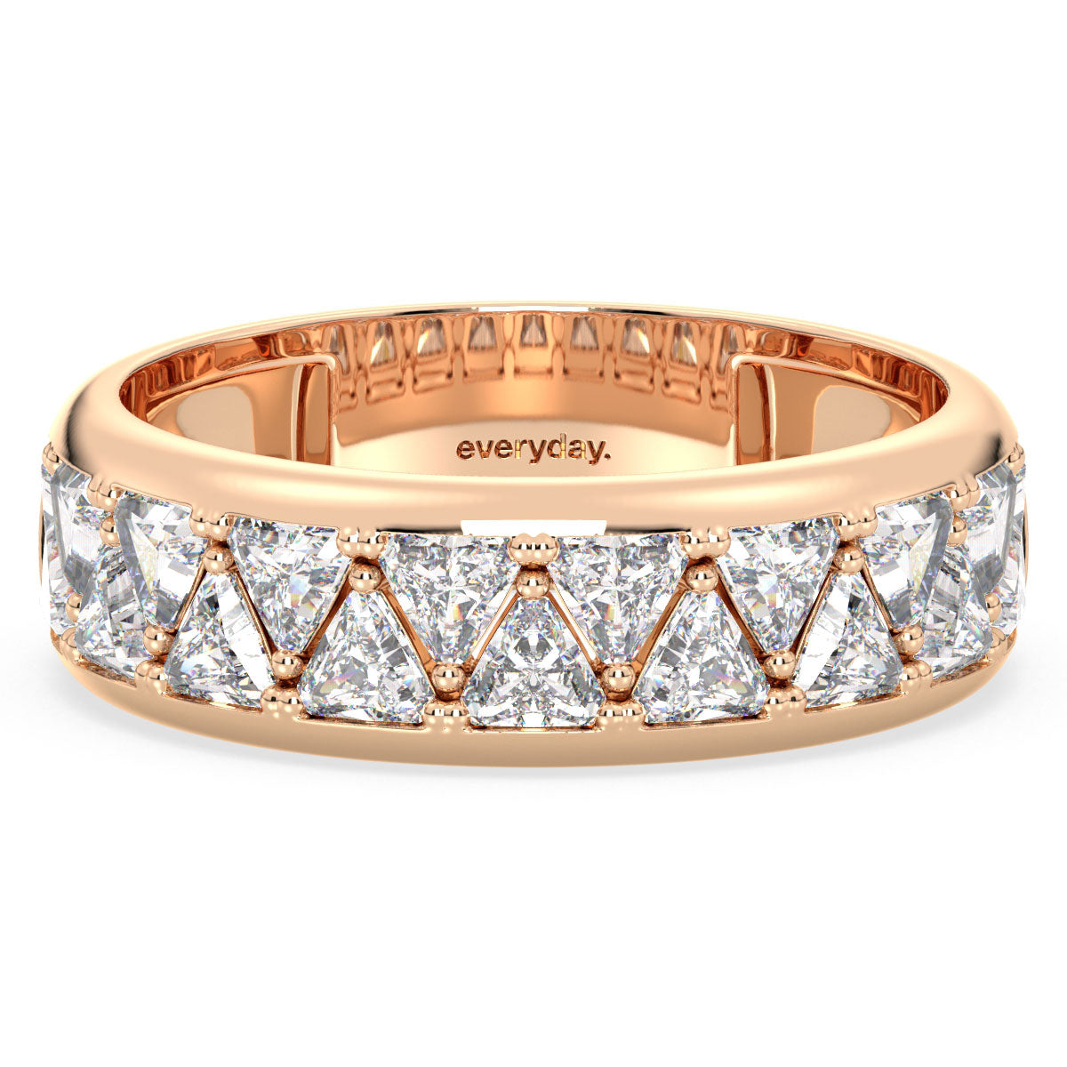 IRIS TRILLION CUT LAB GROWN DIAMOND HALF ETERNITY STACKABLE WEDDING RING, GOLD