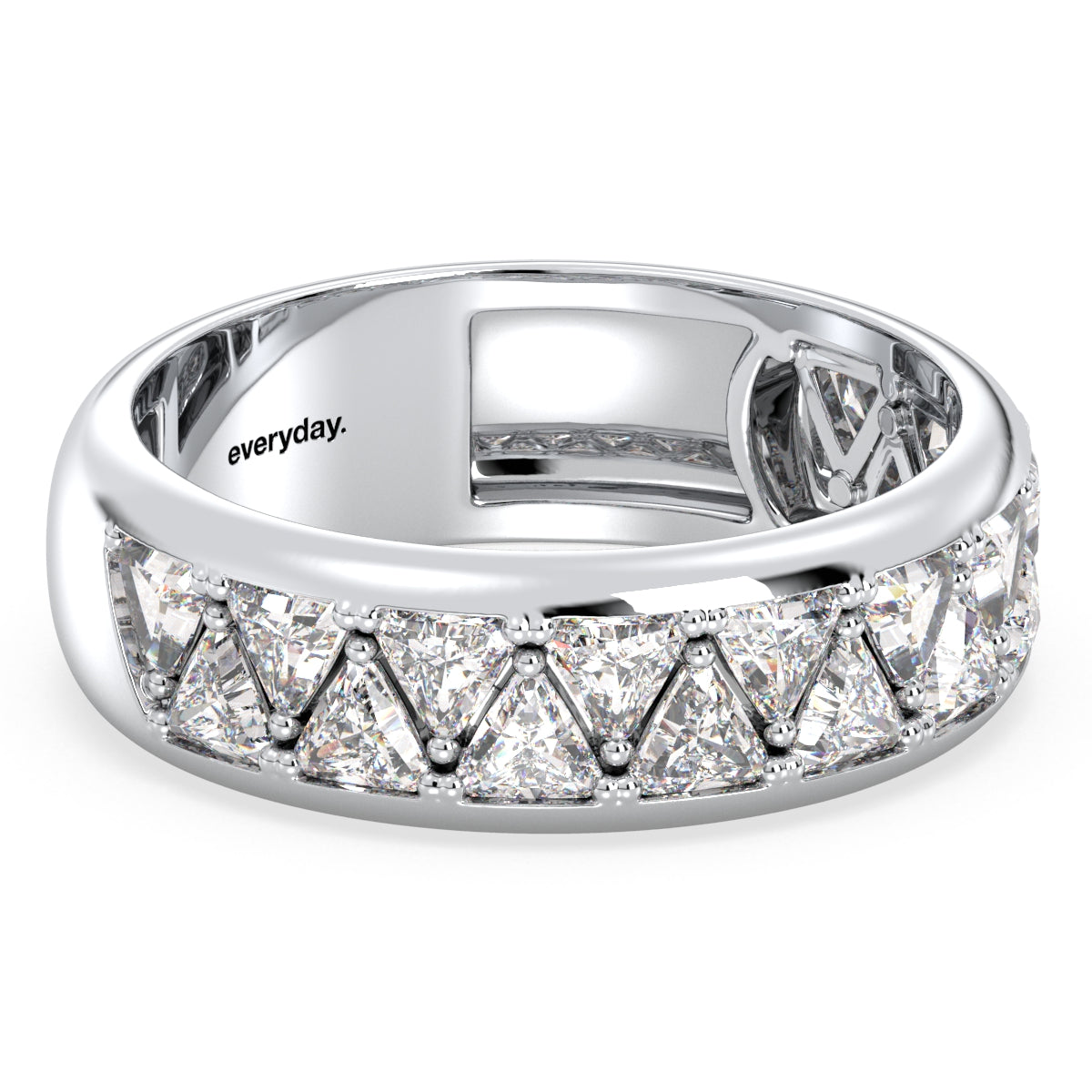 IRIS TRILLION CUT LAB GROWN DIAMOND HALF ETERNITY STACKABLE WEDDING RING, GOLD