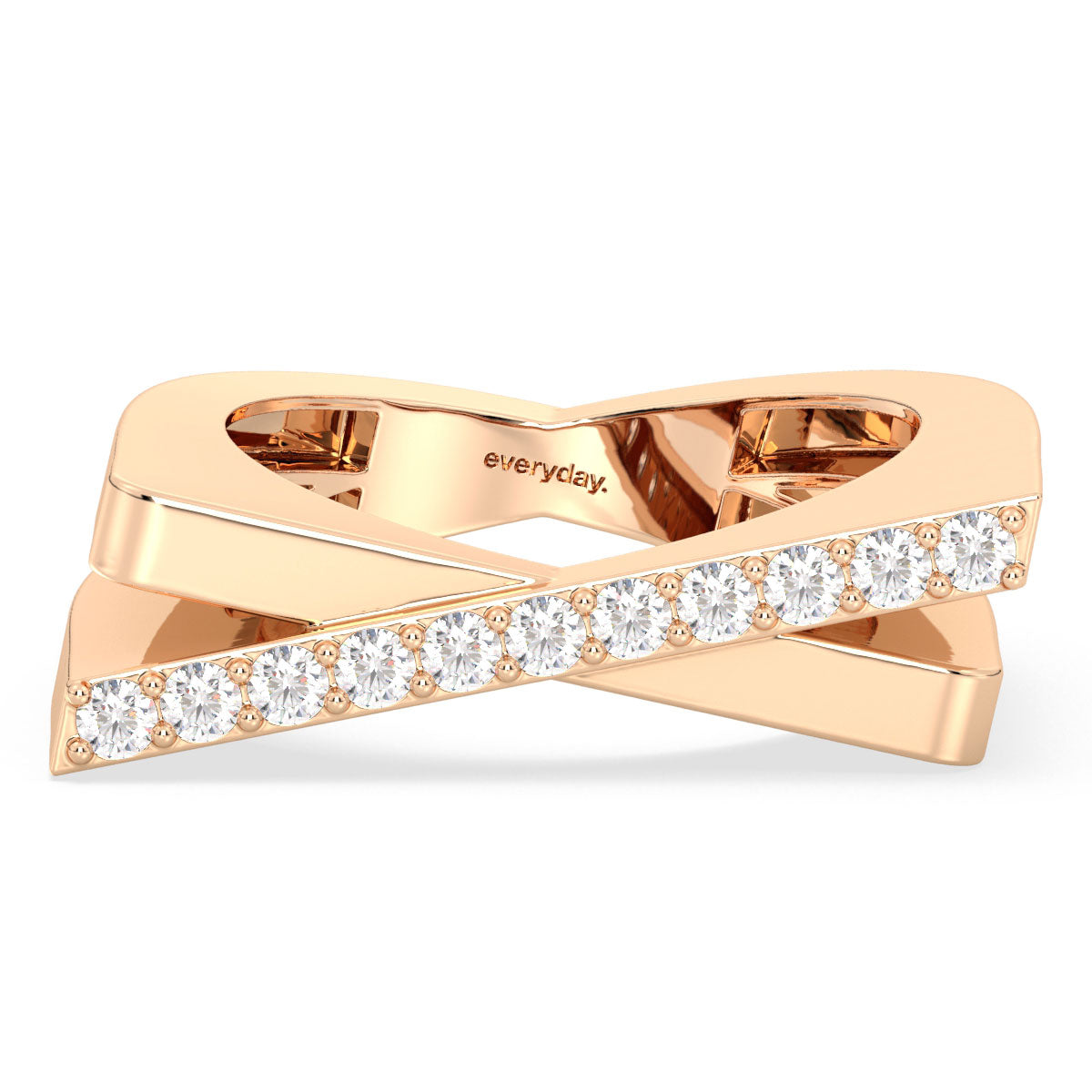 AMARA DIAMOND STUDDED SQUARE SHANK RING, GOLD