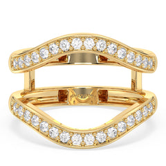 AMARA ROUND CUT DIAMOND STUDDED STACKABLE JACKET RING, GOLD