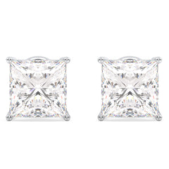 AZALEA PRINCESS CUT LAB GROWN DIAMOND SOLITAIRE EAR STUDS, GOLD