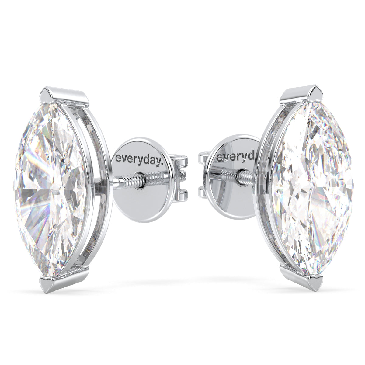 LILETTA MARQUISE CUT LAB GROWN DIAMOND SOLITAIRE CLASSIC EAR STUDS, GOLD