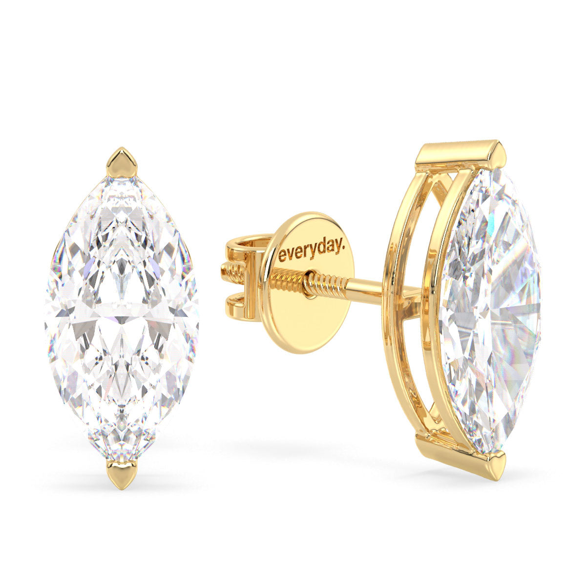 LILETTA MARQUISE CUT LAB GROWN DIAMOND SOLITAIRE CLASSIC EAR STUDS, GOLD