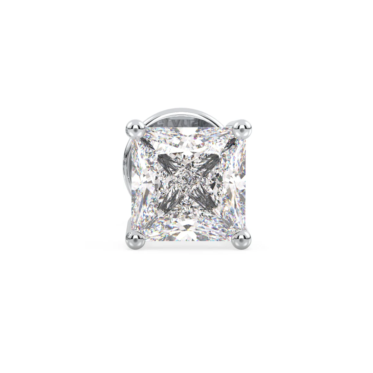 OLIVER PRINCESS CUT LAB GROWN DIAMOND SOLITAIRE SINGLE EAR STUD, GOLD