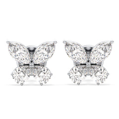 IRENE MARQUISE AND PEAR CUT LAB GROWN DIAMOND CLASSY BUTTERFLY EAR STUDS, GOLD