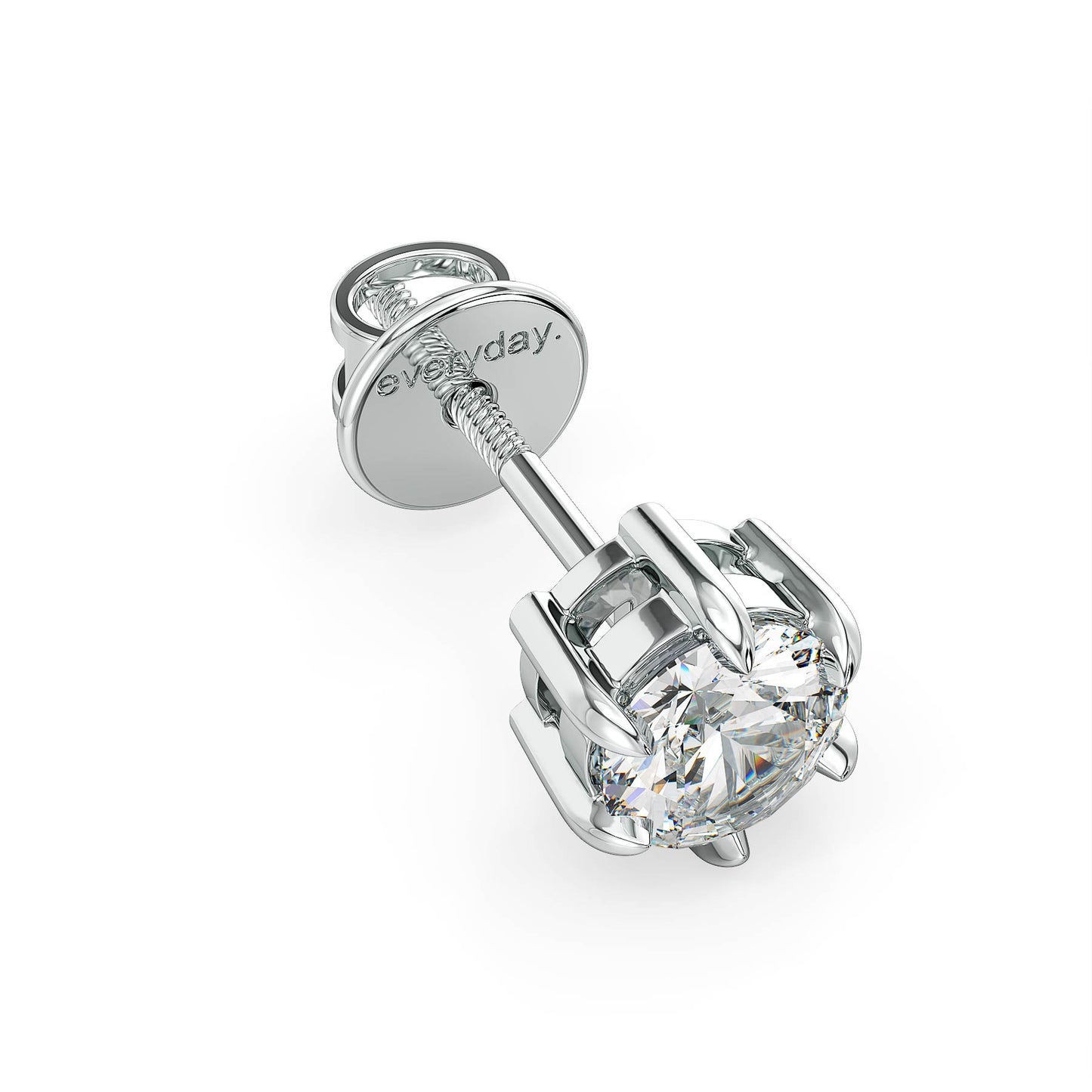 ARTHUR SIX PRONGED ROUND CUT LAB GROWN DIAMOND SOLITAIRE MEN'S EAR STUD, GOLD