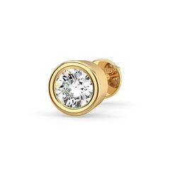 ARTHUR BEZEL SET ROUND CUT LAB GROWN DIAMOND SOLITAIRE MEN'S EAR STUD, GOLD