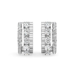 IRENE OVAL AND ROUND CUT LAB GROWN DIAMOND SET OPULENT HOOPS, GOLD