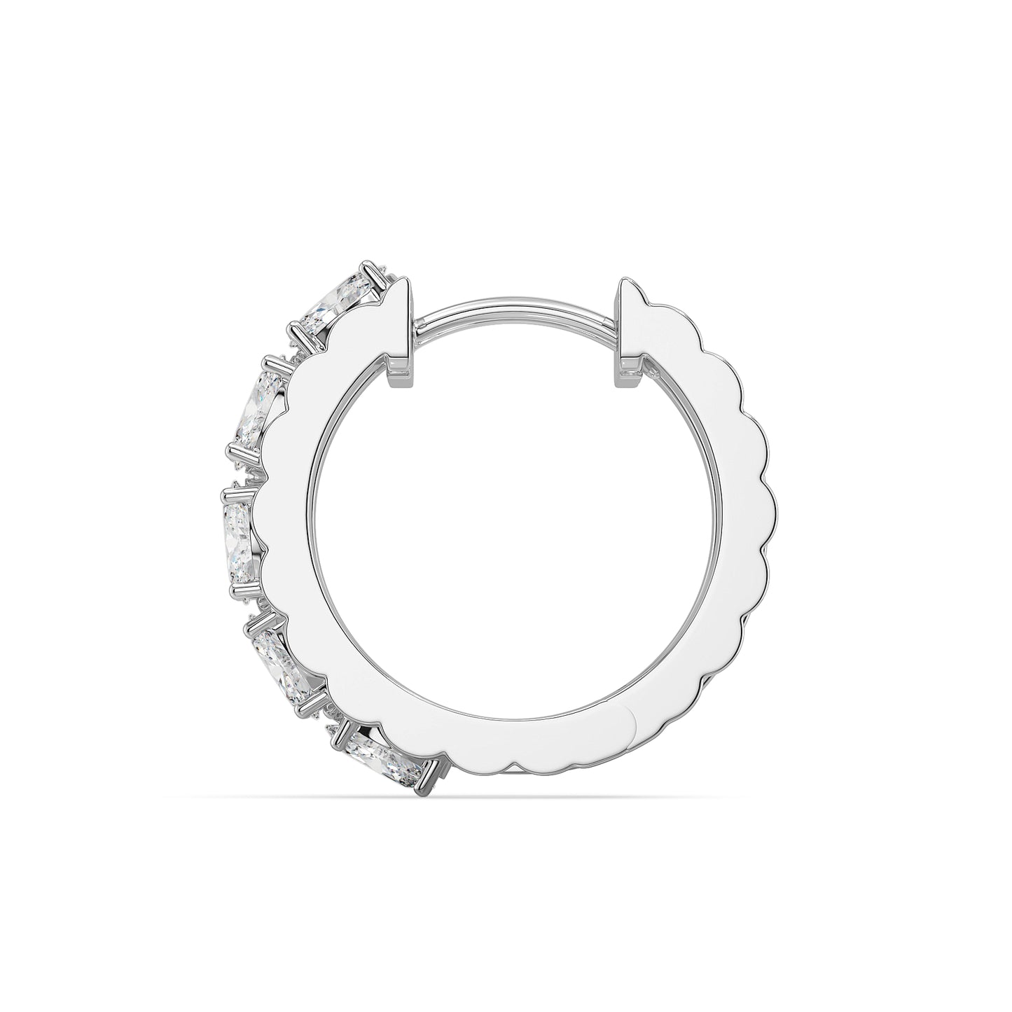 IRENE OVAL AND ROUND CUT LAB GROWN DIAMOND SET OPULENT HOOPS, GOLD