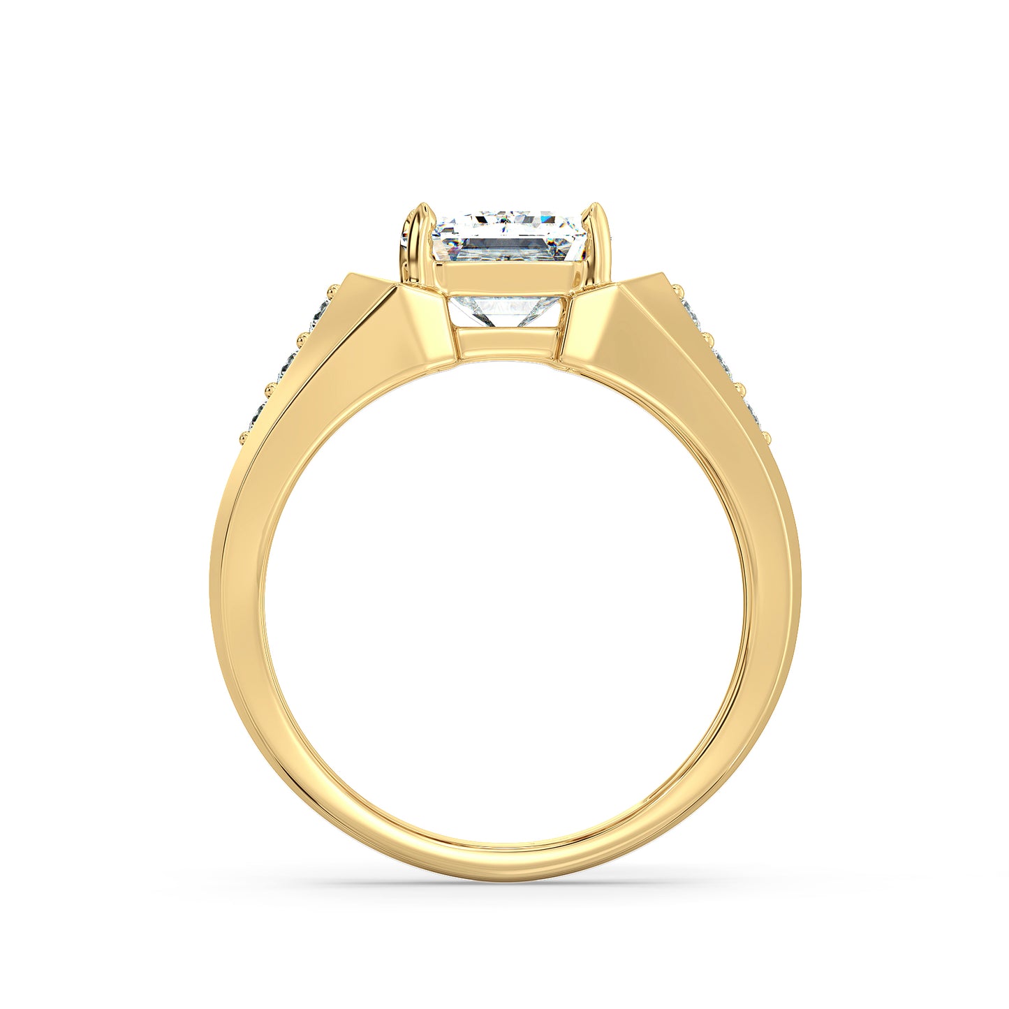 KATE EMERALD CUT LAB GROWN DIAMOND SOLITAIRE COCKTAIL ENGAGEMENT RING, GOLD