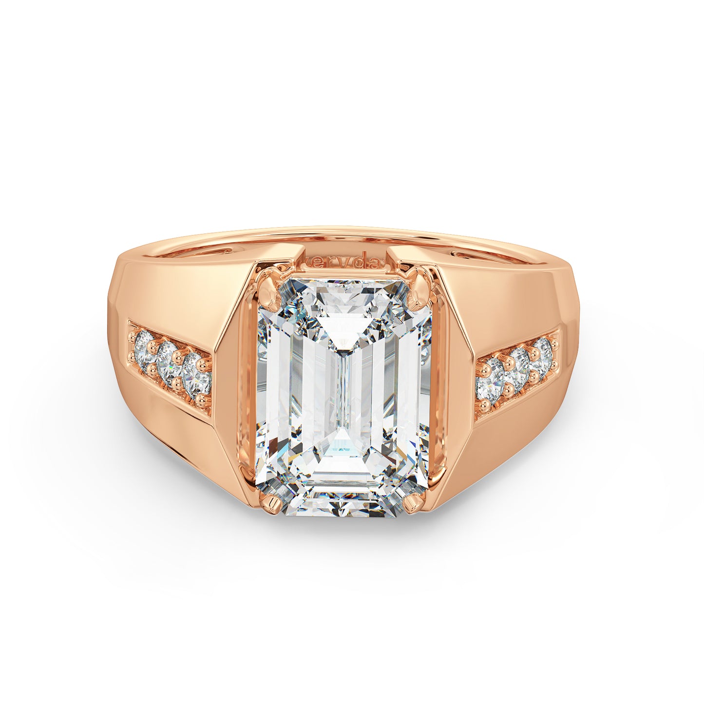 KATE EMERALD CUT LAB GROWN DIAMOND SOLITAIRE COCKTAIL ENGAGEMENT RING, GOLD