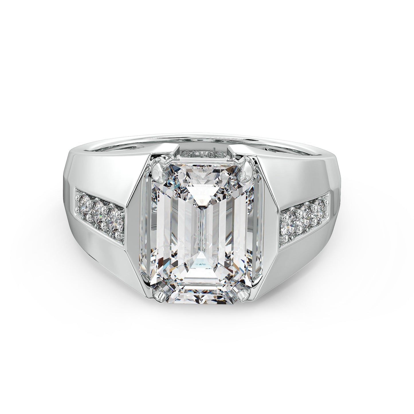 KATE EMERALD CUT LAB GROWN DIAMOND SOLITAIRE COCKTAIL ENGAGEMENT RING, GOLD