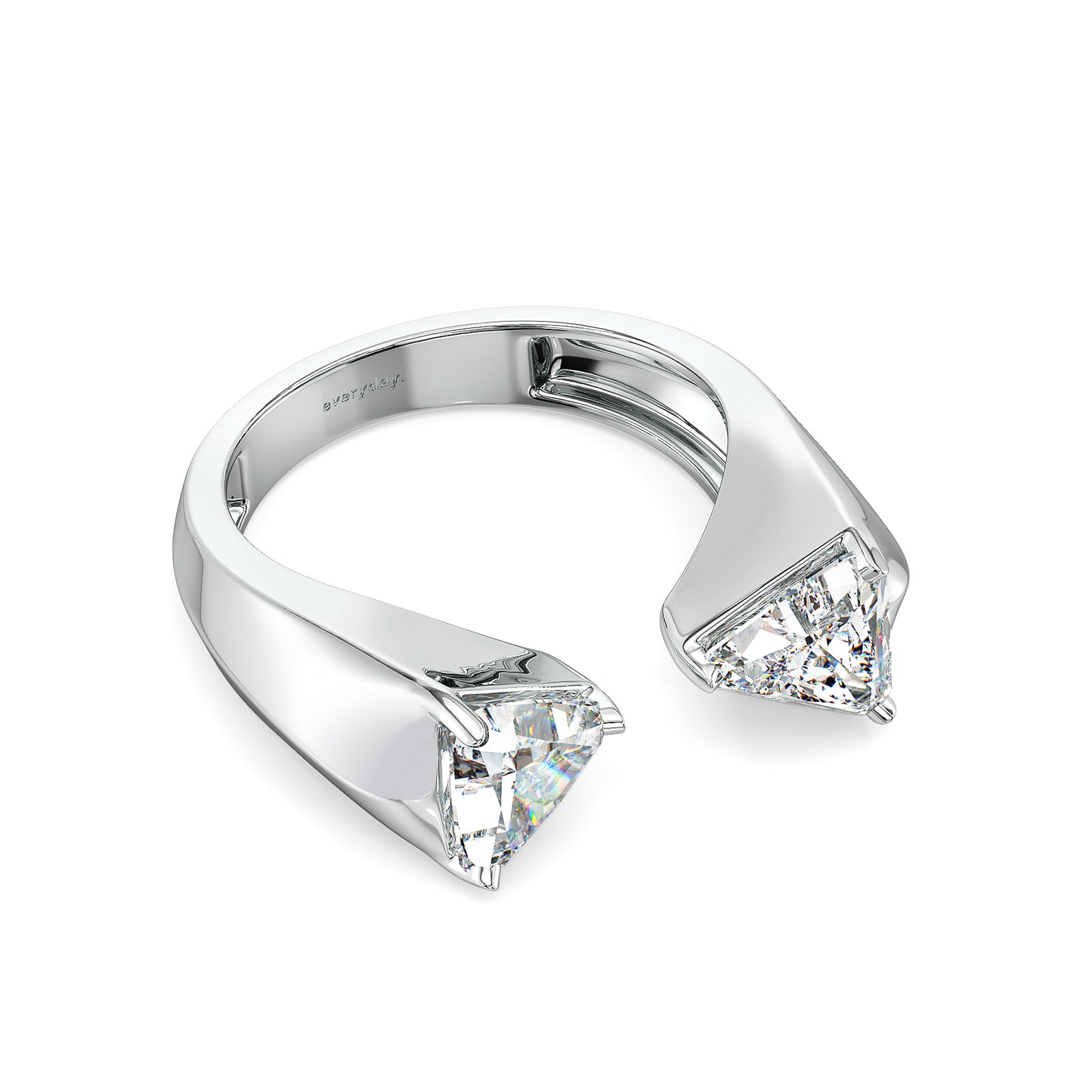 IRIS TRILLION CUT LAB GROWN DIAMOND SOLITAIRE OPEN TOP SASSY COCKTAIL ENGAGEMENT RING, GOLD