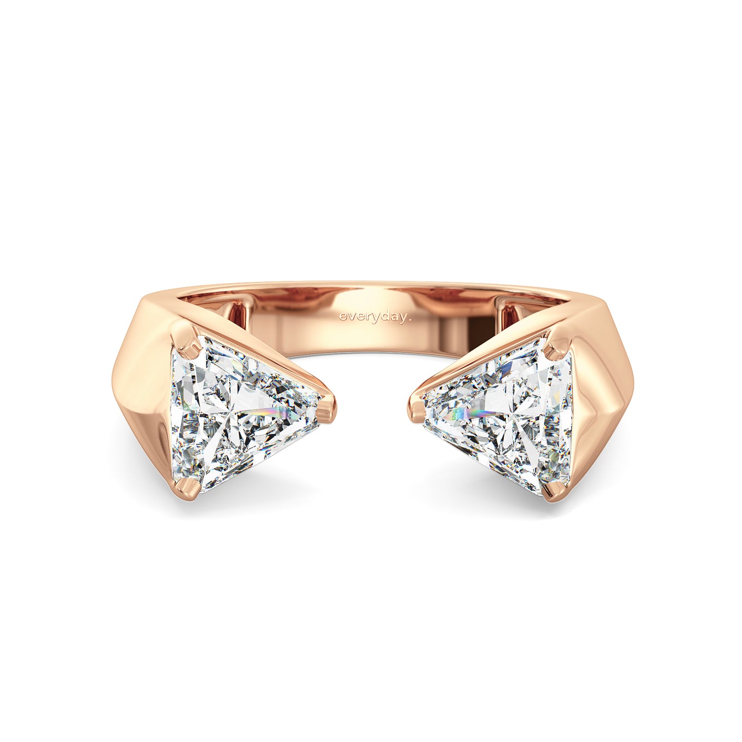 IRIS TRILLION CUT LAB GROWN DIAMOND SOLITAIRE OPEN TOP SASSY COCKTAIL ENGAGEMENT RING, GOLD